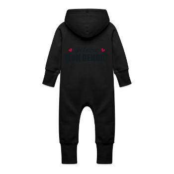 Je t'aime mon gendre - Grenouillère à capuche bio en molleton Bébé - noir - Dos