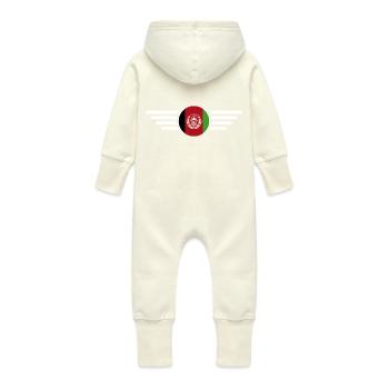 Ich liebe Afghanistan, Eleganz Stil Design T-Shirt - Baby Bio Sweat Overall mit Kapuze - Vanille-Milchshake - Hinten