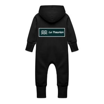 Panneau Thaurion - Grenouillère à capuche bio en molleton Bébé - noir - Dos