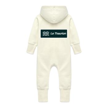 Panneau Thaurion - Grenouillère à capuche bio en molleton Bébé - vanille - Dos
