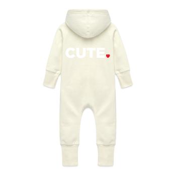 Mignon - Grenouillère à capuche bio en molleton Bébé - vanille - Dos
