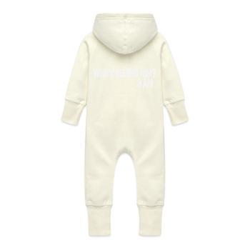 HINTER IHM - Baby Bio Sweat Overall mit Kapuze - Vanille-Milchshake - Hinten