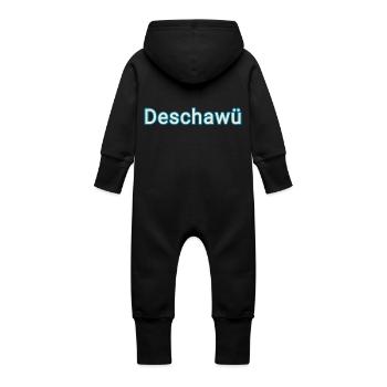 Déjà vu en allemand - Grenouillère à capuche bio en molleton Bébé - noir - Dos