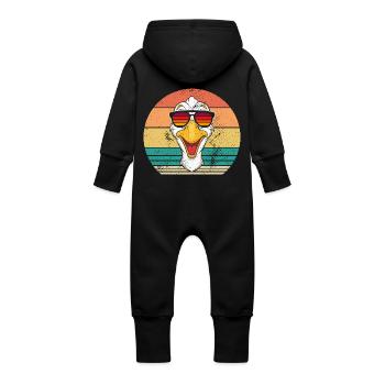 Goose - Baby Organic Sweat Overalls With Hood - black - Back