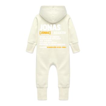Jonas - Baby Organic Sweat Overalls With Hood - vanilla - Back