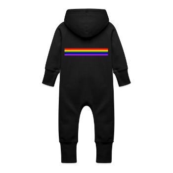 Band rainbow / Regenbogen-Band - Baby Bio Sweat Overall mit Kapuze - Schwarz - Hinten