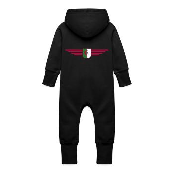 Algeria Design – Fierté de l’Afrique du Nord - Grenouillère à capuche bio en molleton Bébé - noir - Dos