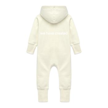 We have created - Baby Organic Sweat Overalls With Hood - vanilla - Back