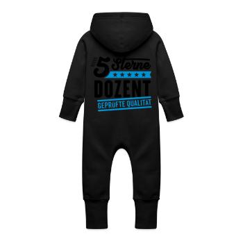 5Sterne Dozent - Baby Bio Sweat Overall mit Kapuze - Schwarz - Hinten
