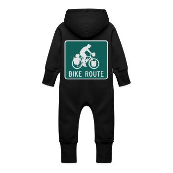Panneau de signalisation pour cyclistes - Grenouillère à capuche bio en molleton Bébé - vanille - Dos