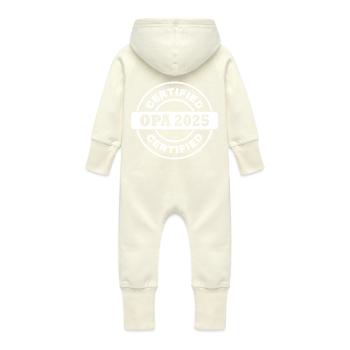 opa 2025 - Baby Bio Sweat Overall mit Kapuze - Vanille-Milchshake - Hinten