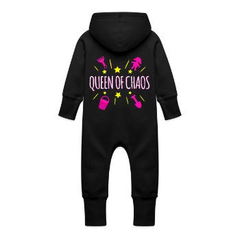 Queen of Chaos - Baby Bio Sweat Overall mit Kapuze - Schwarz - Hinten