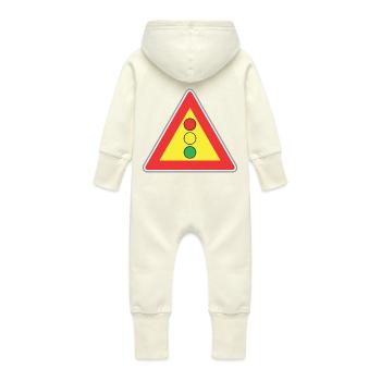 Road sign light - Baby Organic Sweat Overalls With Hood - vanilla - Back