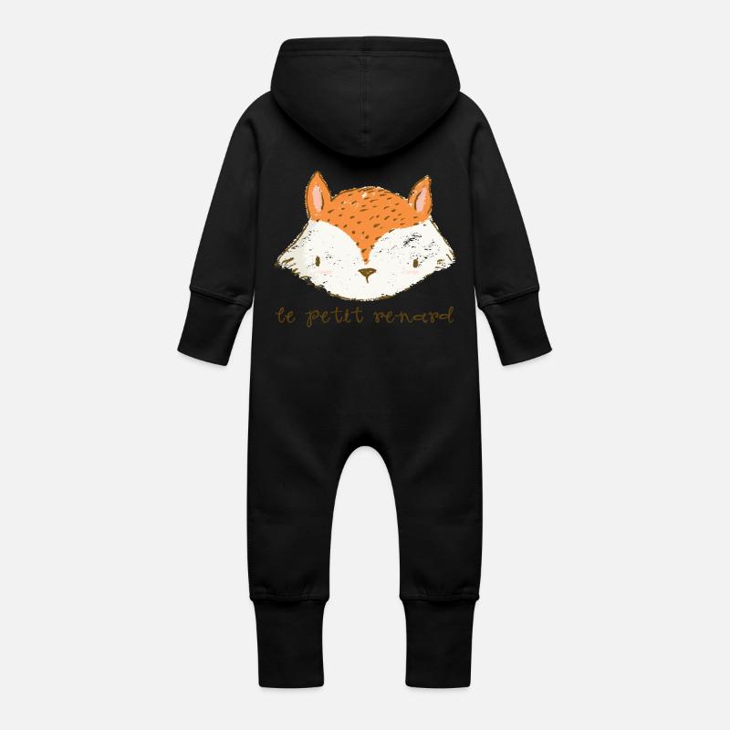 le petit renard - Baby Bio Sweat Overall mit Kapuze - Schwarz