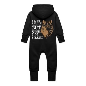 Loup cool - Grenouillère à capuche bio en molleton Bébé - noir - Dos