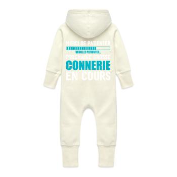 Weiter lustig - Baby Bio Sweat Overall mit Kapuze - Vanille-Milchshake - Hinten