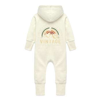 Anniversaire - février Cadeau Vintage février 1968 - Grenouillère à capuche bio en molleton Bébé - vanille - Dos