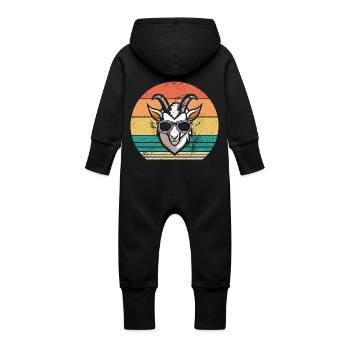 Goats - Baby Organic Sweat Overalls With Hood - black - Back