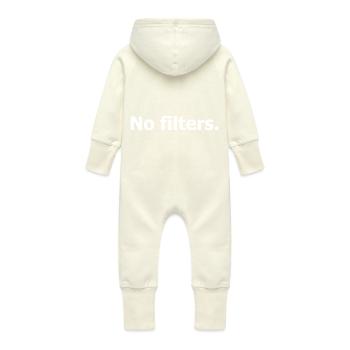 No filters. Citation humour noir, honnêteté - Grenouillère à capuche bio en molleton Bébé - vanille - Dos