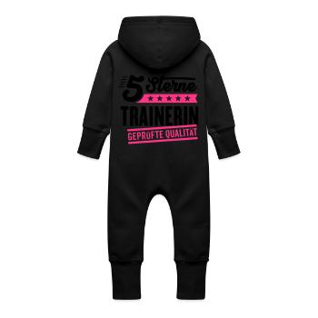 5Sterne Trainerin - Baby Bio Sweat Overall mit Kapuze - Schwarz - Hinten