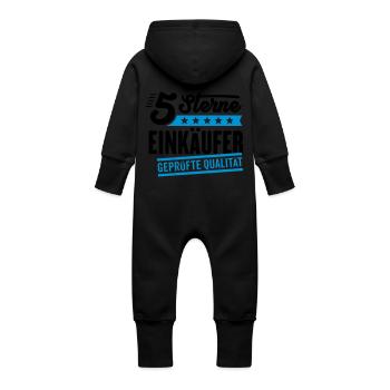 5Sterne Einkäufer - Baby Bio Sweat Overall mit Kapuze - Schwarz - Hinten