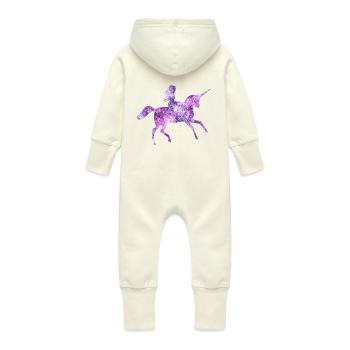 princesse licorne licorne princesse reine née - Grenouillère à capuche bio en molleton Bébé - vanille - Dos