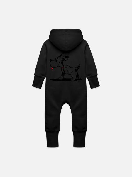 small sweet friendly dog 🐶 - Baby Organic Sweat Overalls With Hood - black