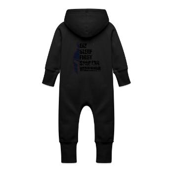 spartanischer Krieger - Baby Bio Sweat Overall mit Kapuze - Schwarz - Hinten