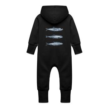 Haring - Baby Organic Sweat Overalls With Hood - black - Back