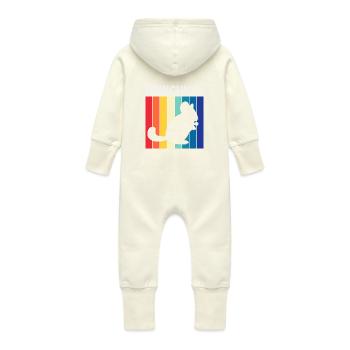 Chinchilla - Baby Bio Sweat Overall mit Kapuze - Vanille-Milchshake - Hinten
