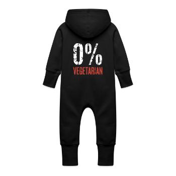 0% Vegetarian 9 - Baby Bio Sweat Overall mit Kapuze - Schwarz - Hinten