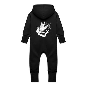 Falling angel - Baby Organic Sweat Overalls With Hood - vanilla - Back
