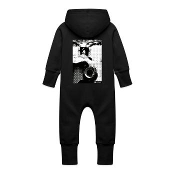 ECHAPPEMENT - Grenouillère à capuche bio en molleton Bébé - noir - Dos
