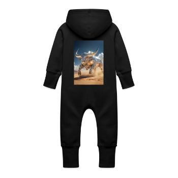 Chrome Bull Power Charge - Baby Organic Sweat Overalls With Hood - black - Back