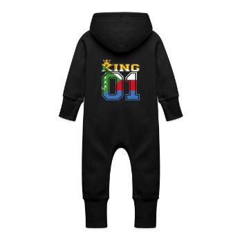 roi partenaire du pays 01 prince Comores - Grenouillère à capuche bio en molleton Bébé - noir - Dos