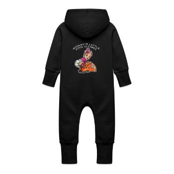 Mommy's little rock climber - baby climber - Baby Organic Sweat Overalls With Hood - black - Back