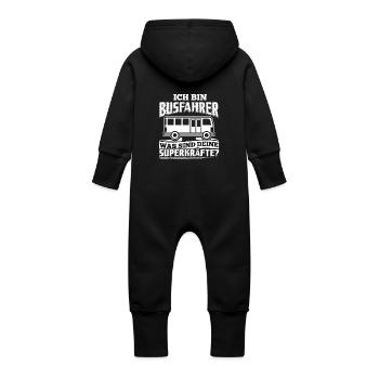 Lustiges Busfahrer Shirt Ich Bin Busfahrer - Baby Bio Sweat Overall mit Kapuze - Vanille-Milchshake - Hinten
