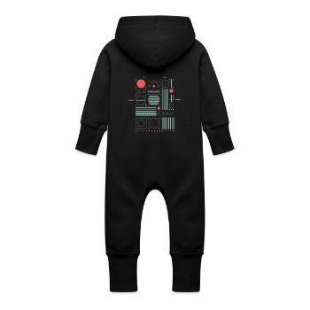Conception élémentaire - Grenouillère à capuche bio en molleton Bébé - noir - Dos