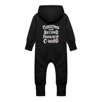 Deuxième mot C préféré - Grenouillère à capuche bio en molleton Bébé - vanille - Dos