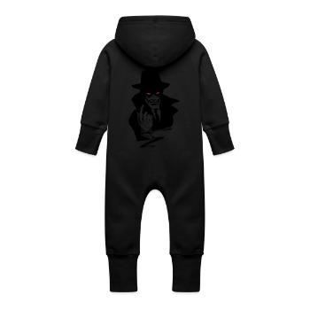 demon - Baby Organic Sweat Overalls With Hood - black - Back