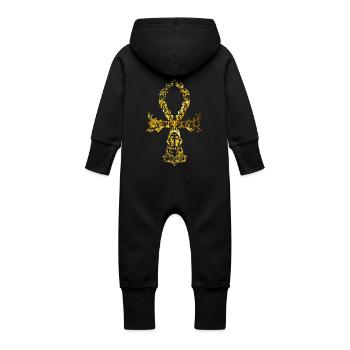 Ankh cosmique - Version Or - Grenouillère à capuche bio en molleton Bébé - noir - Dos