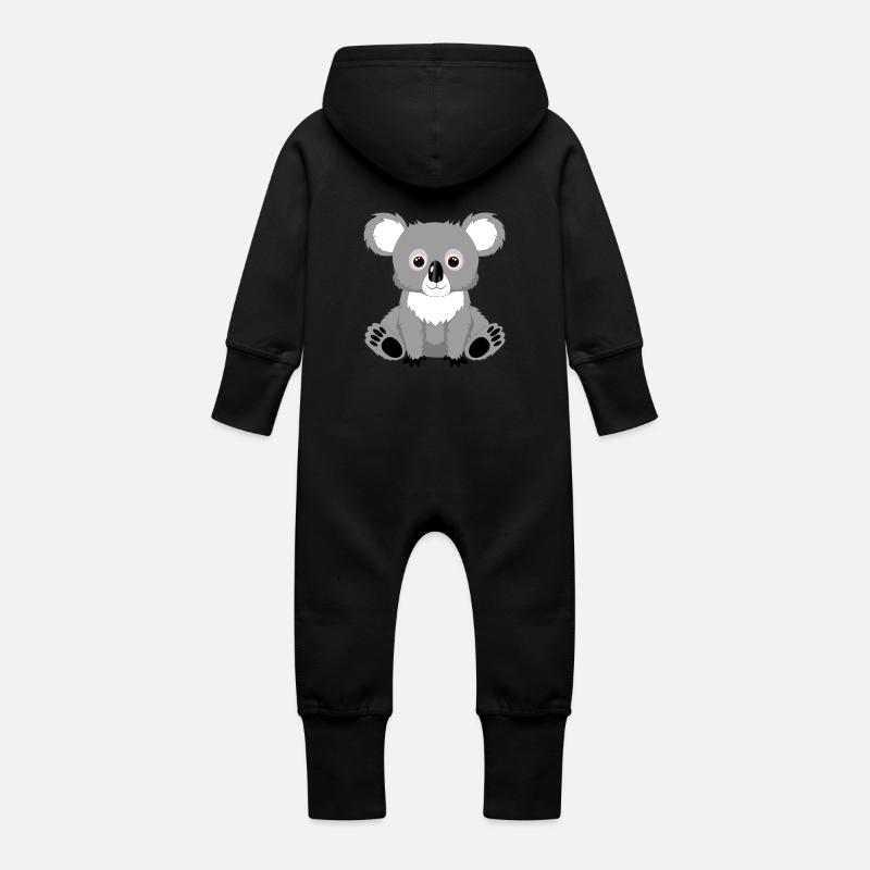Netter Koala - Baby Bio Sweat Overall mit Kapuze - Schwarz