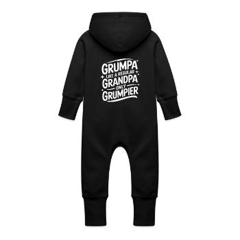 Papy Grand-père Famille Fête des pères - Grenouillère à capuche bio en molleton Bébé - vanille - Dos