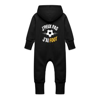 je peux pas j'ai foot - Grenouillère à capuche bio en molleton Bébé - vanille - Dos