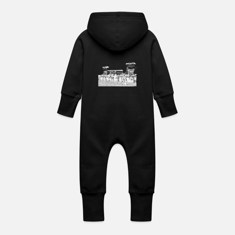 sound system 12 - Grenouillère à capuche bio en molleton Bébé - noir