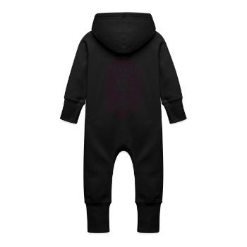 Native American Mädchen mit Wolf-Kopfschmuck - Baby Bio Sweat Overall mit Kapuze - Schwarz - Hinten