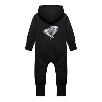 tornade - Grenouillère à capuche bio en molleton Bébé - noir - Dos