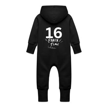 16 - Baby Bio Sweat Overall mit Kapuze - Schwarz - Hinten