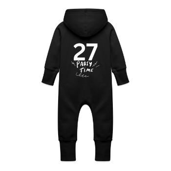 27 - Grenouillère à capuche bio en molleton Bébé - noir - Dos