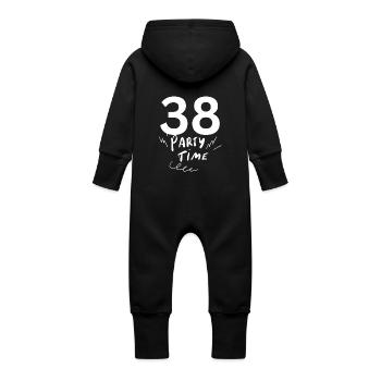 38 - Baby Bio Sweat Overall mit Kapuze - Schwarz - Hinten
